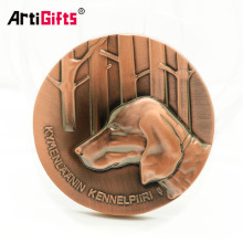 Die Casting Copper French Funny Souvenir 3D Medalla de perro de la moneda